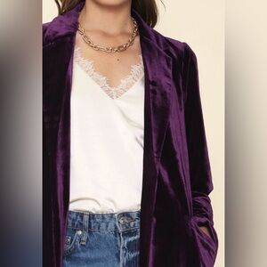 NWT Skies Are Blue Velvet Blazer Size L